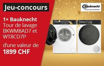 Councours Win4Win avec Nettoshop Gagnez un ensemble de lavage Bauknecht d'une valeur de CHF 1'899.-